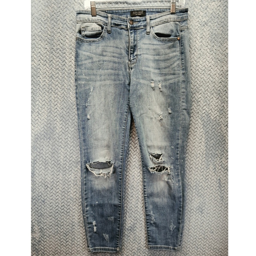 Judy Blue Relaxed Fit Distressed Ankle Jeans JB8273 Size 11/30 Stretch